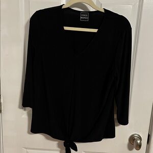Coco Bianco Black V-Neck Blouse